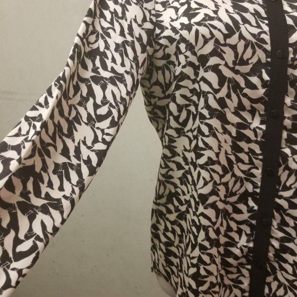 Zara black and white patterned top size XS (N23) - Picture 3 of 7